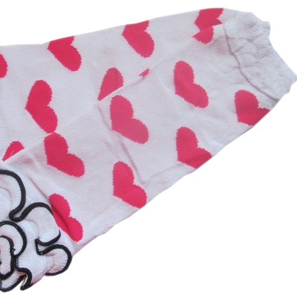 BOGO Girls Valentine Pink Heart Ruffle Leg Warmers - Picture 2 of 2